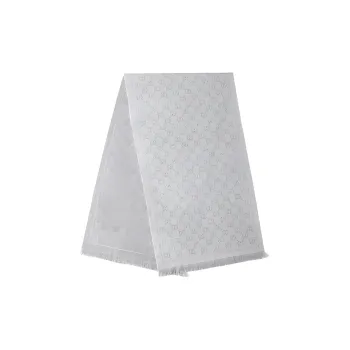 GUCCI Knit Scarves Unisex Light Gray