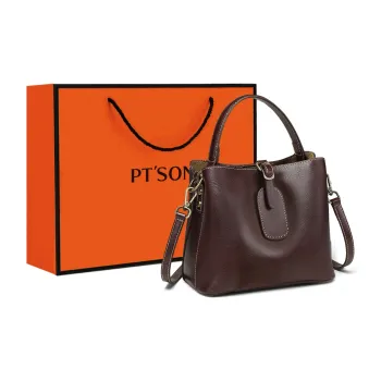 PT'SON Cow Leather Bucket Bag, Handbag, Shoulder Bag, Crossbody Bag Regular Women's Multicolor