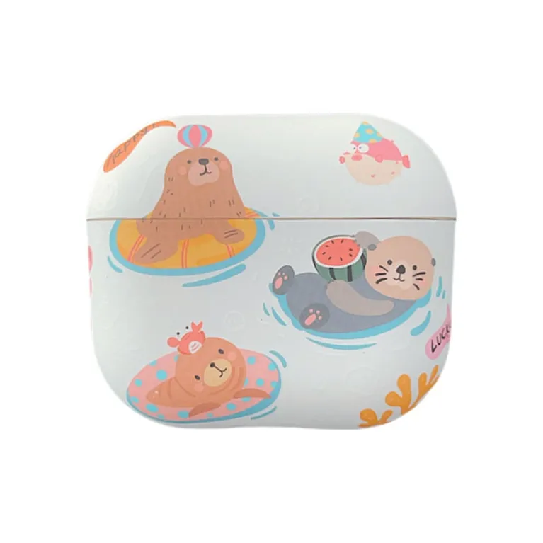 Baohuguang Compatibility With AirPods 1/4/pro 2 TPU Cartoon Cute Water Zoo 3D Effect Matte Headphone Cases-3