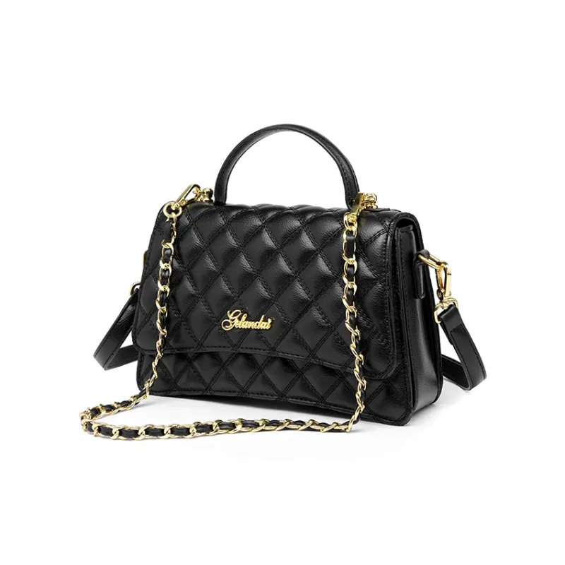 GELANDAI Cow Leather Crossbody Bag Regular Women's Black-0