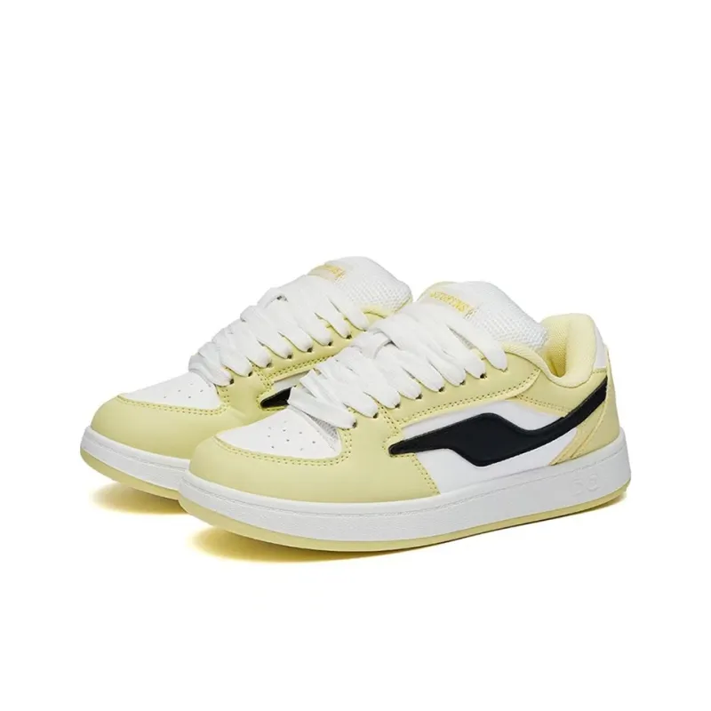 SHUXIAOBEI Dopamine Dressing Trendy Puffy Shoes Anti Slip Wear Resistant Low Top Skateboard Shoes Women's Light Yellow-9