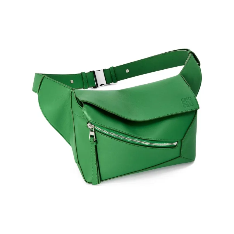 LOEWE Puzzle Calfskin Fanny Pack Small Size Men's Tropical Green-2