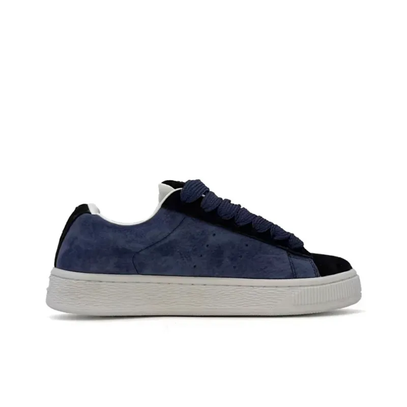 Anime Story Slip Resistant, Abrasion Resistant, Lightweight, Breathable Low Top Skateboard Shoes Women's Navy Blue-4