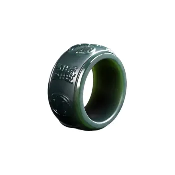 Zhen Yu Zhen Pin Hetian Jade Rings Green Jade Unisex