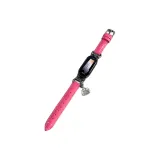 Small Round Pendant with Glossy Leather Strap-Rose Red