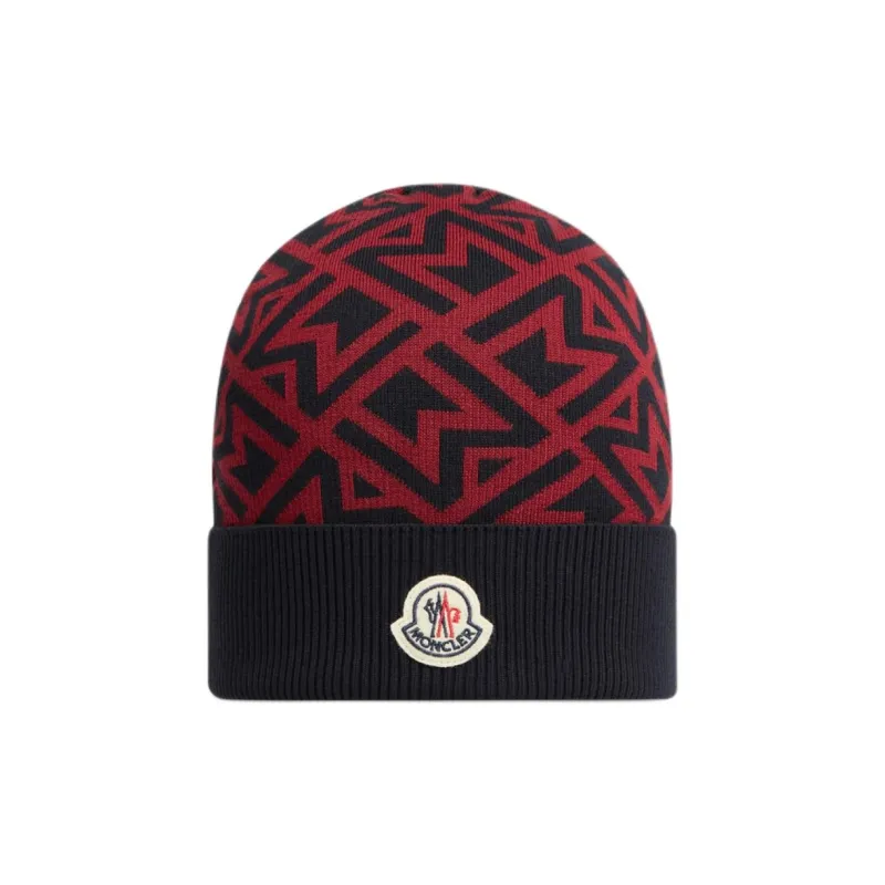 Moncler Cotton Yarn Beanies Men's Black-0