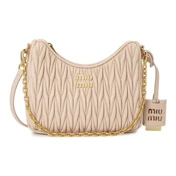 MIU MIU Sheepskin Crossbody Bag Shoulder Bag Women's Nude
