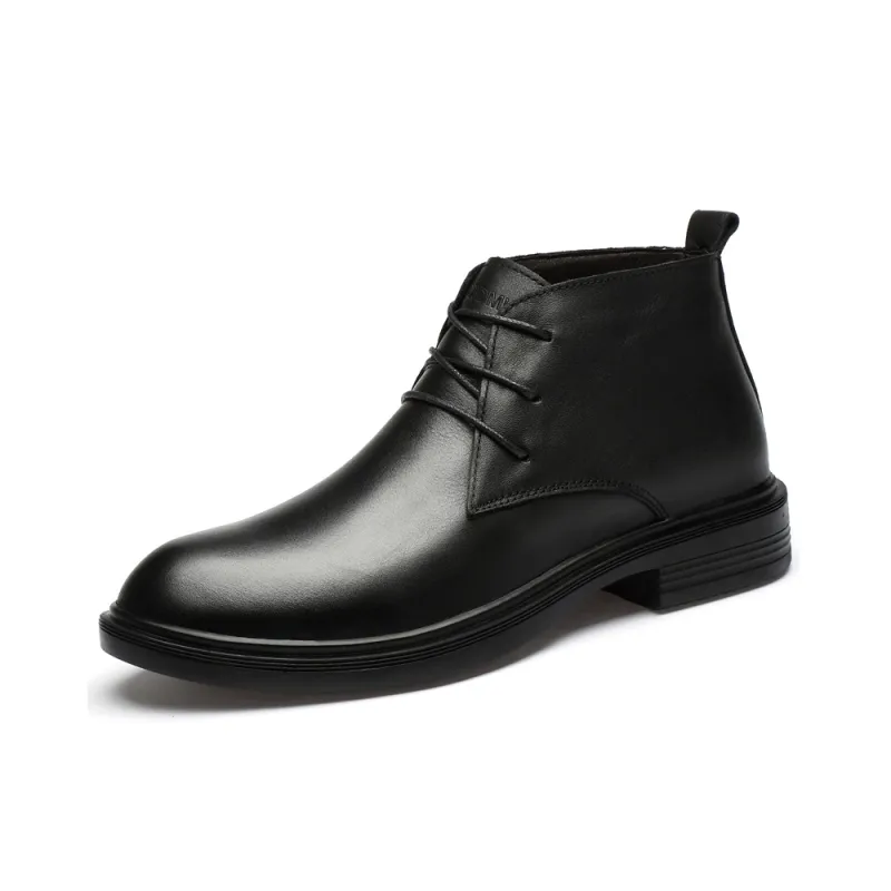 Qiandongmeili Ankle Boots Unisex Black-4