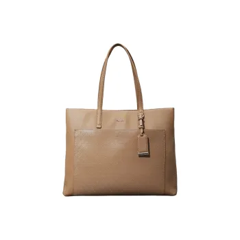 CALVIN KLEIN Polyurethane Tote Bag Shopping Bag Shoulder Bag Handbag Women's Taupe