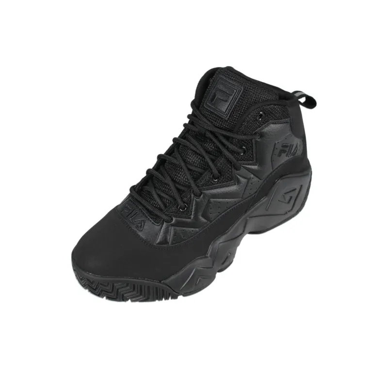 FILA Mashburn Anti-Slip Wear-Resistant Mid-Top Vintage Basketball Shoes Men's Black-2