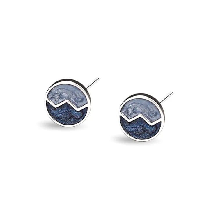 Rhymes 999 Fine Silver Stud Earrings Unisex-6