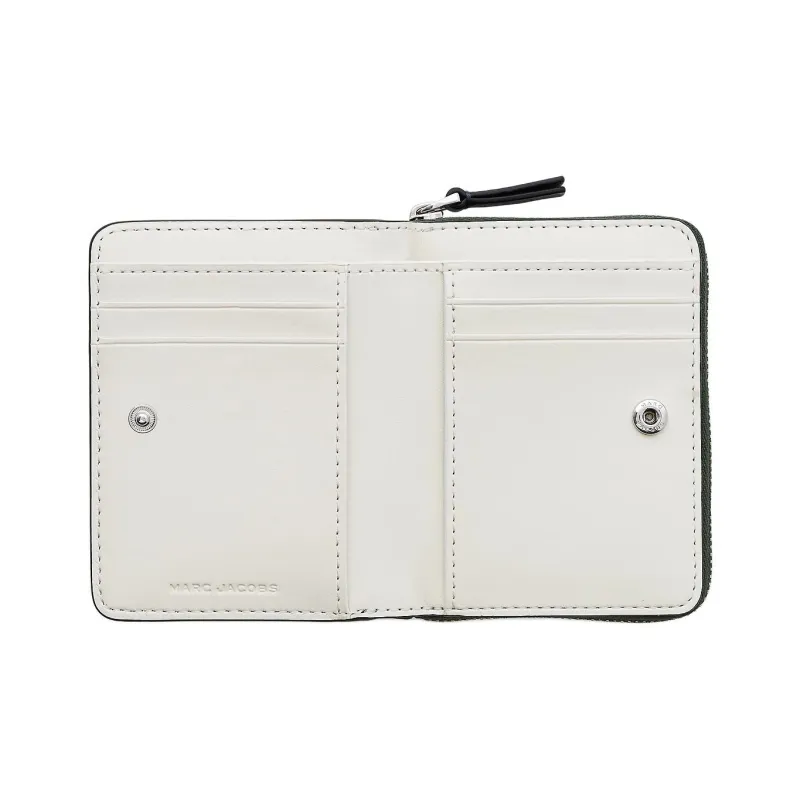 MARC JACOBS Litchi Leather Wallet Mini Women's Green-3