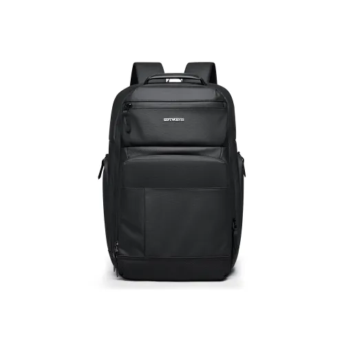 SEPTWOLVES PVC Backpack Computer Backpack Travel Bag QPL Unisex Black