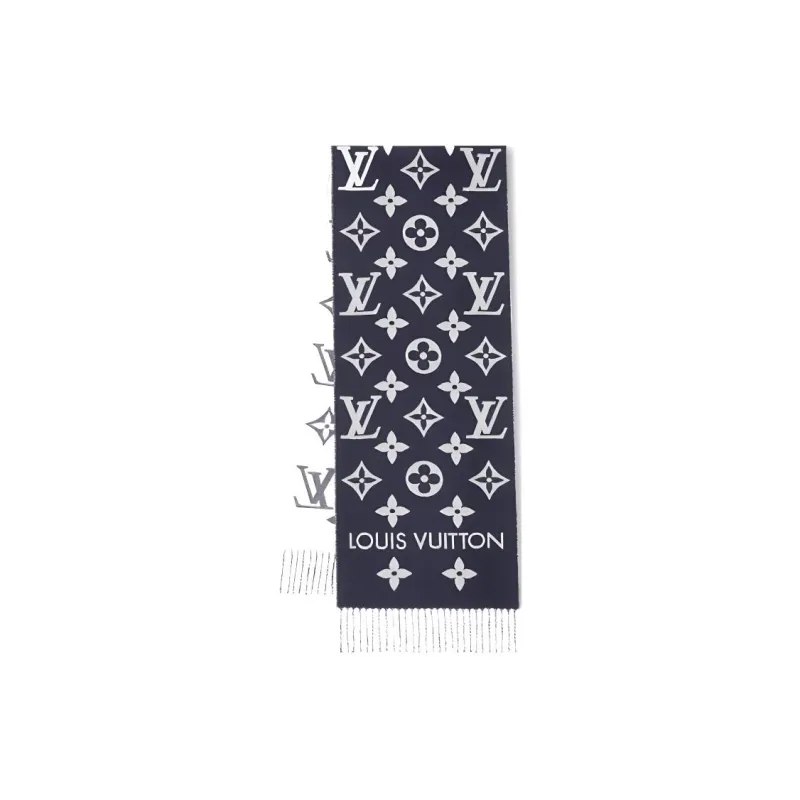 LOUIS VUITTON Knit Scarves Unisex Dark Blue-0