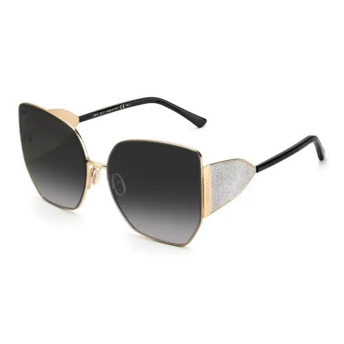 Jimmy Choo Metal Irregular Shape Sunglasses Women's Black