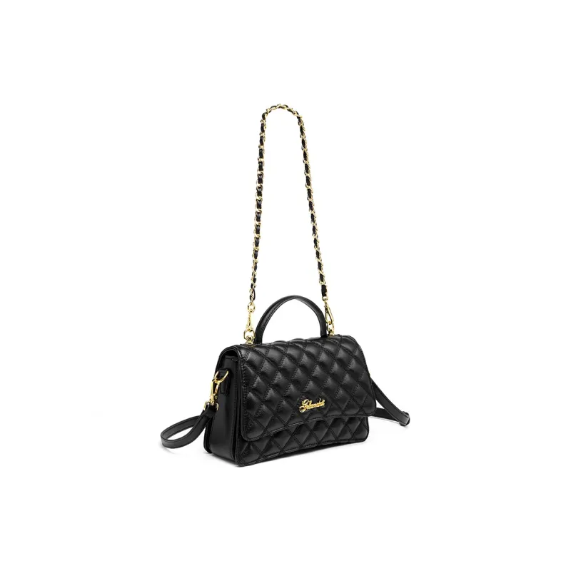 GELANDAI Cow Leather Crossbody Bag Regular Women's Black-1