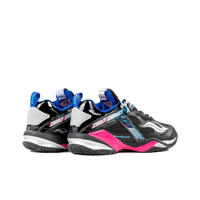 ZHONGYUKAIXIANG x BONNY Lacklustre Series Cushioning Slip Resistant Coverage Low Top Badminton Shoes Unisex Black White-1