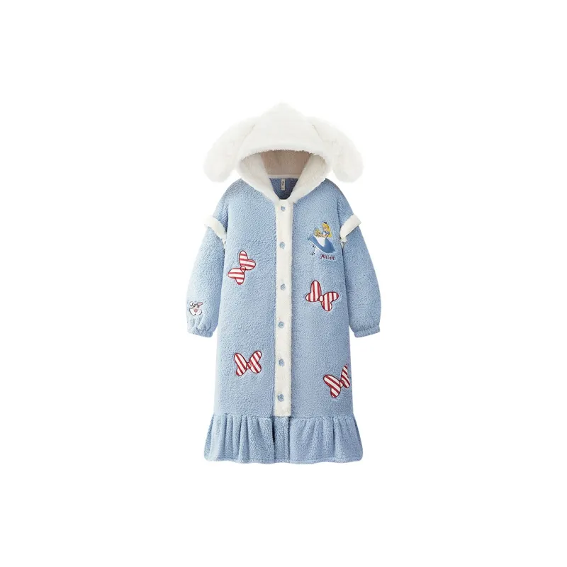 Gongdie x Disney Bath Robes Women's Blue-0