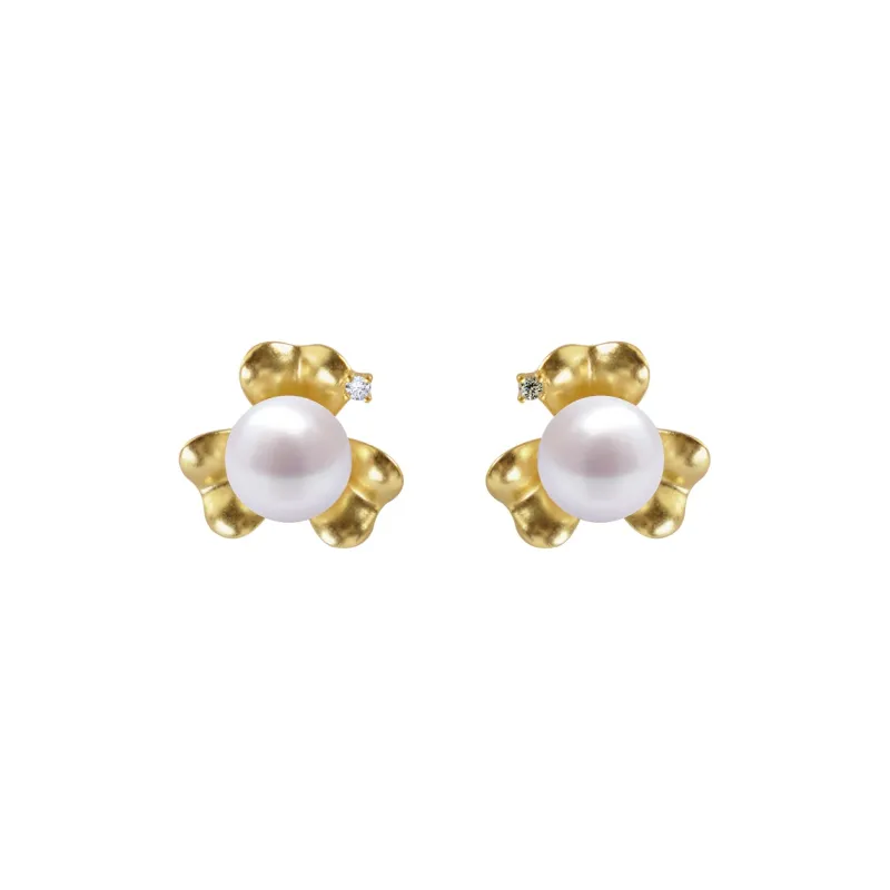 FREE ELF Freshwater Pearl Stud Earrings Women's-0