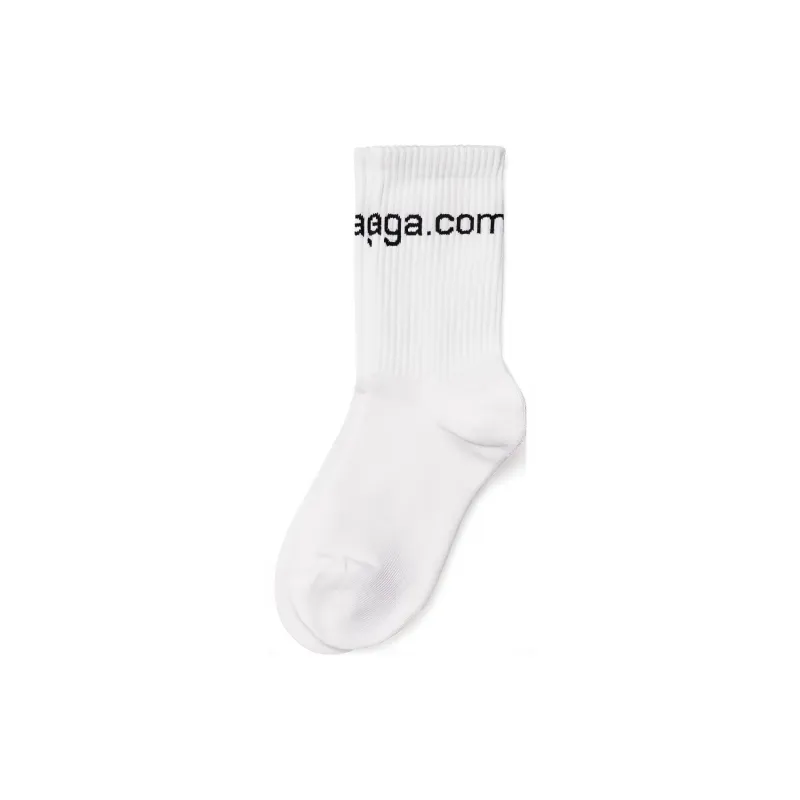Balenciaga Bal.com Knee-High Socks Men's White-1