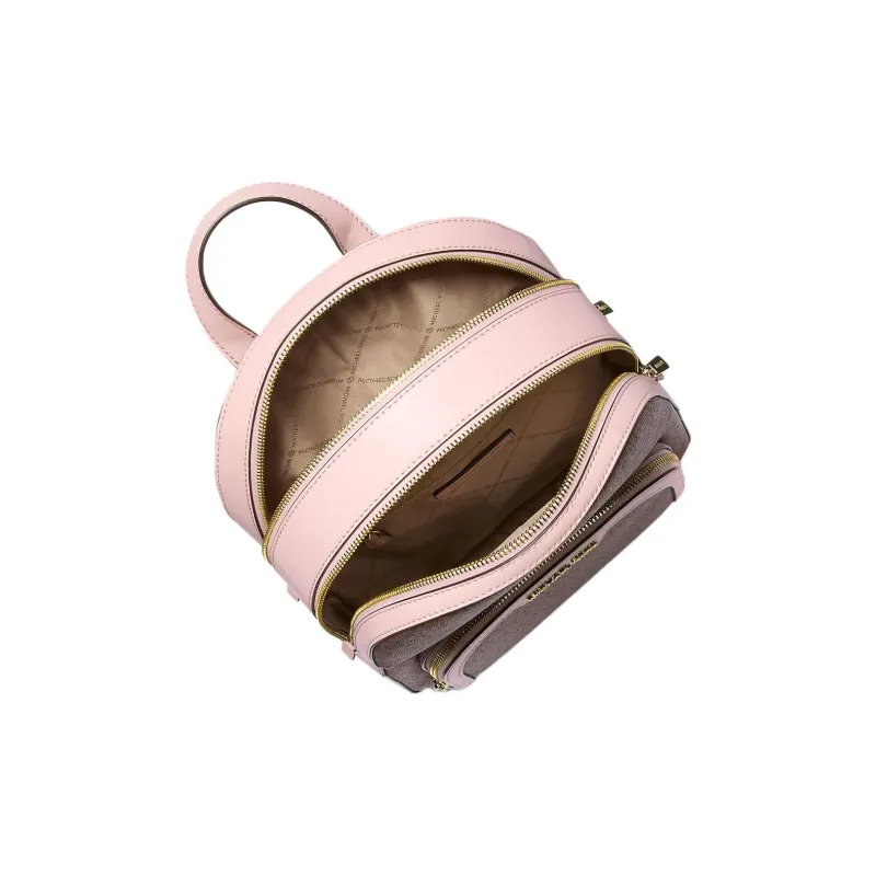 MICHAEL KORS Jaycee Canvas With Canvas Backpack Medium Size Women's Pink/Brown-2