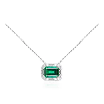 FUNNXI Cultivate Emerald Gemstone Necklaces Women's