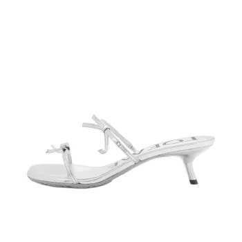 LOEWE Petal Slide Slippers 4.5cm Women's Silver