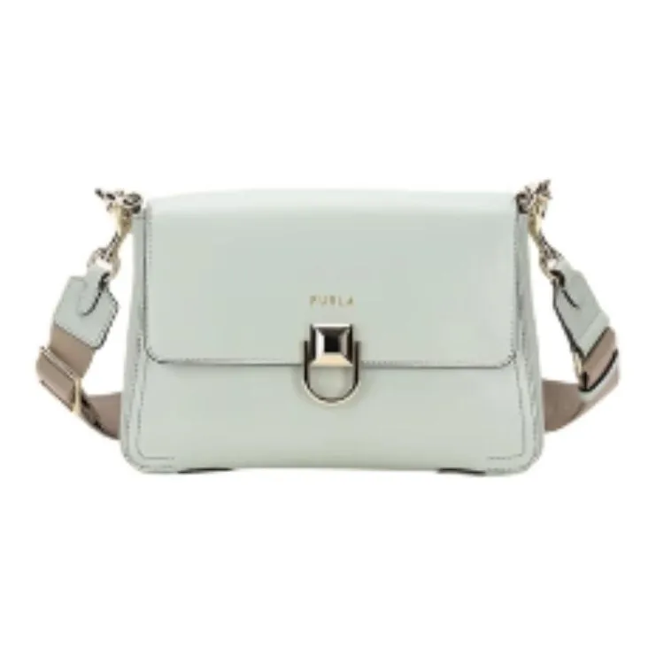 Furla Cow Leather Shoulder Bag Small Size Women's Blue Fern Green-0