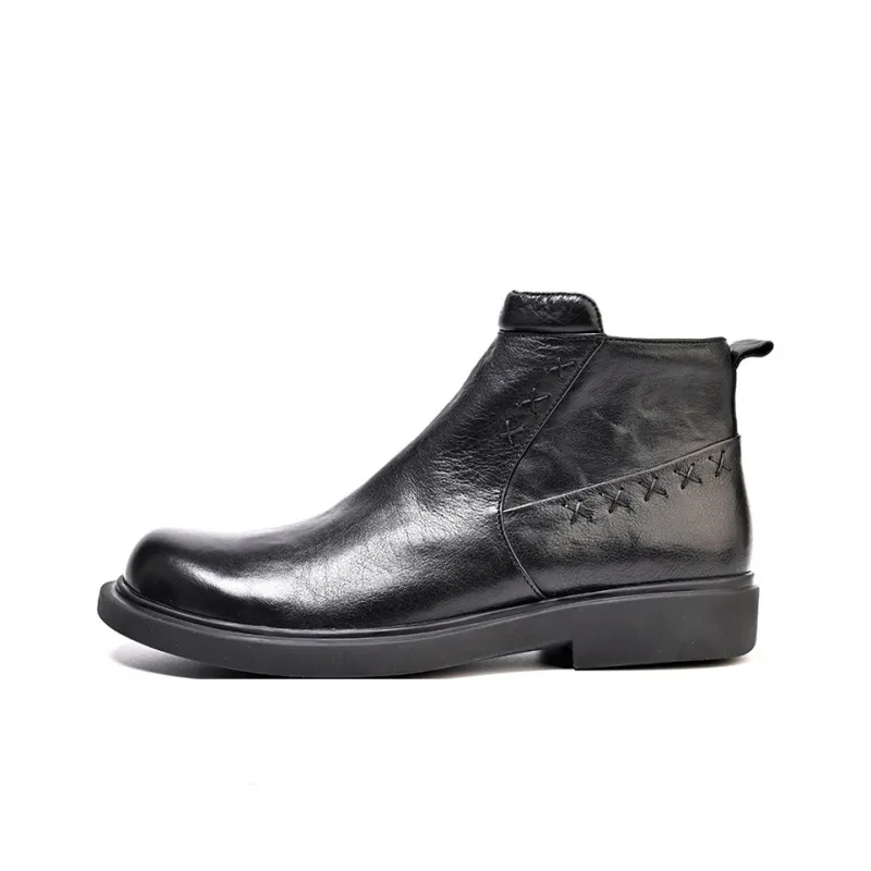 Brounvanm Ankle Boots Men Black/Coffee-2