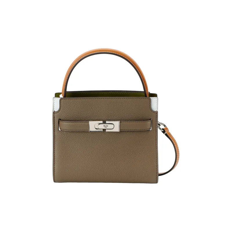 TORY BURCH Lee Radziwill Litchi Grain Leather Crossbody One Shoulder Handbag Mini Women's Mushroom Gray-0