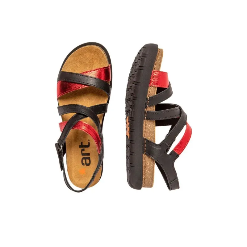 Art RHODES Strap Sandals Women's Black Red-2