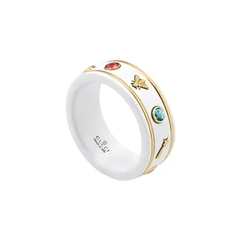 GUCCI Karat Gold Rings Unisex White