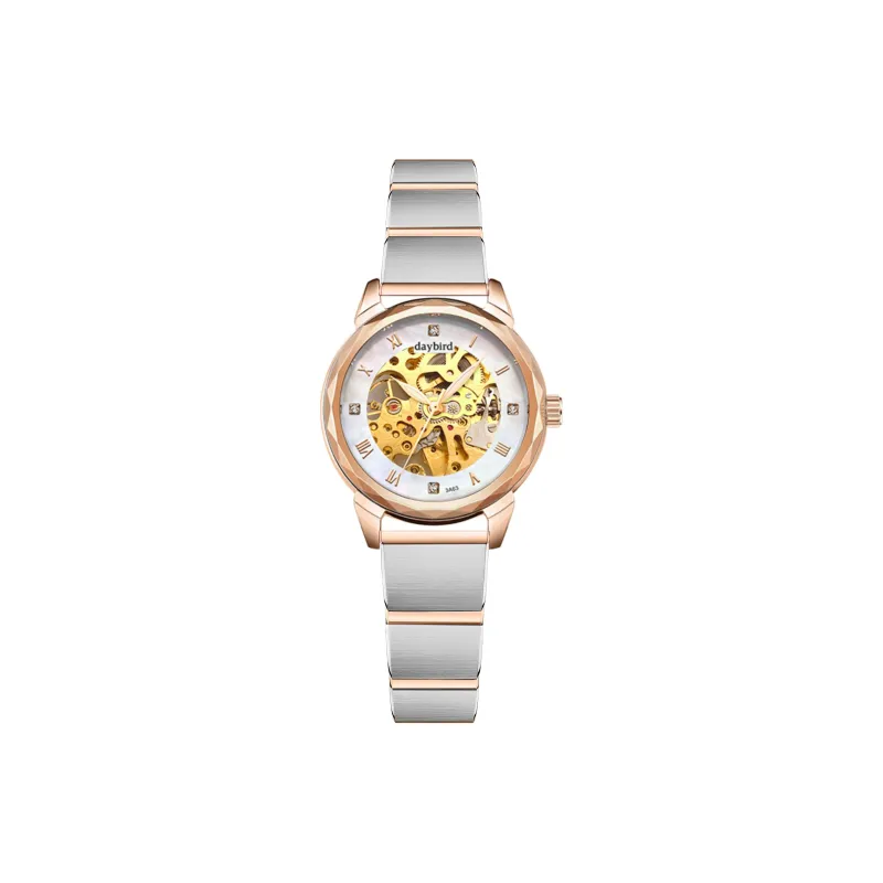 DAYBIRD Mechanical Movement Stainless Steel Watchband Watch Women's Watch Blue Dial-12