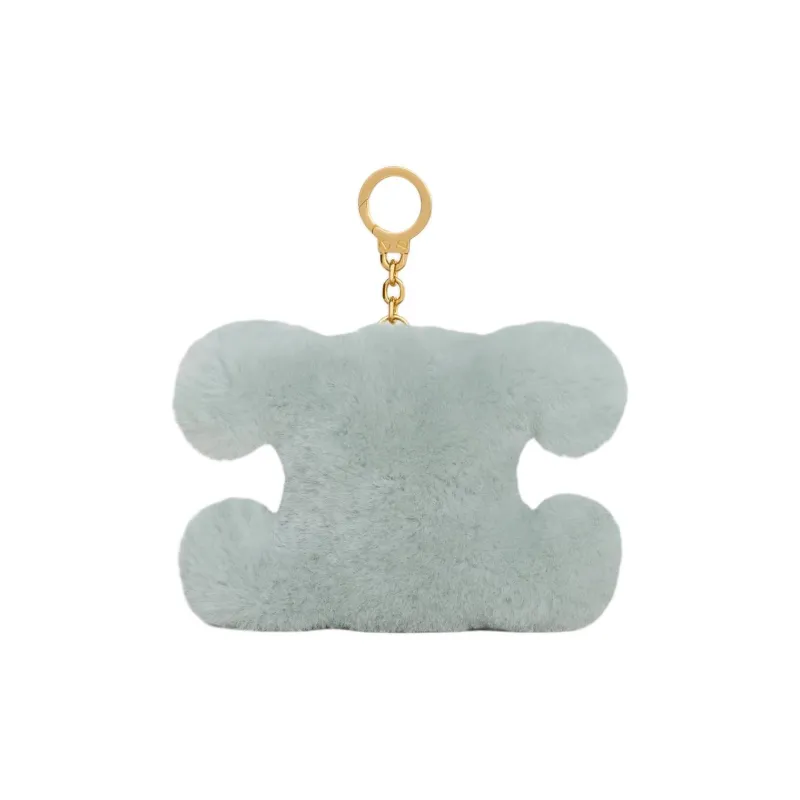 CELINE Triomphe Pom pom Keyring With Heart In Shearling And Calfskin With Gold Finishing-2