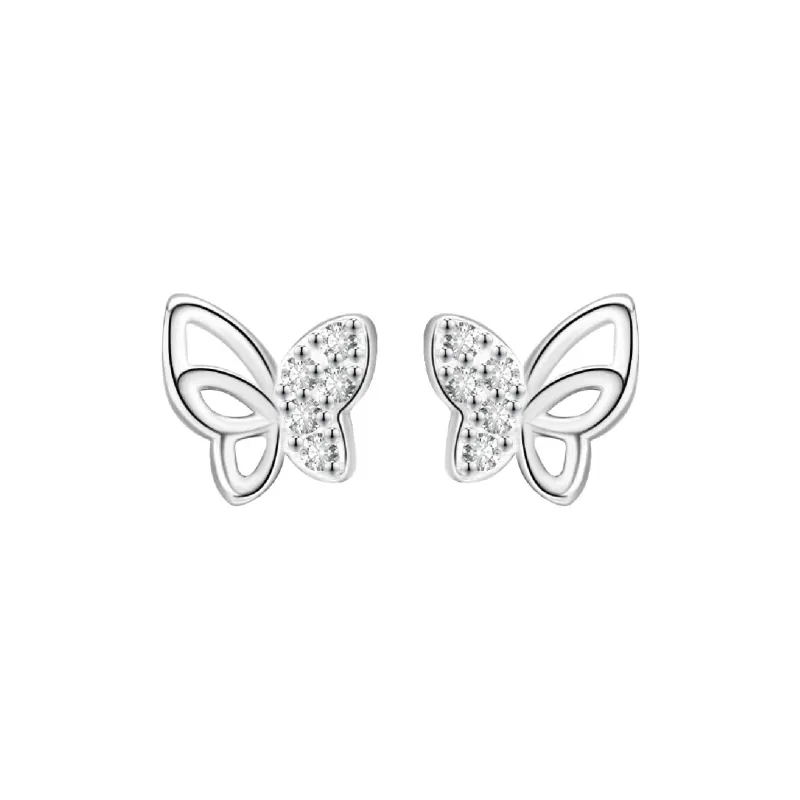 Hi There S999 Fine Silver Stud Earrings Women's-0