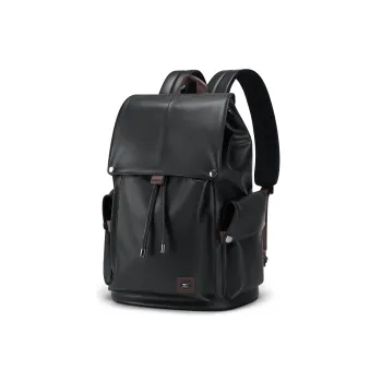 SEPTWOLVES PVC Polyvinyl Chloride Computer Backpack Business Large Capacity Backpack QPL Regular Unisex Black