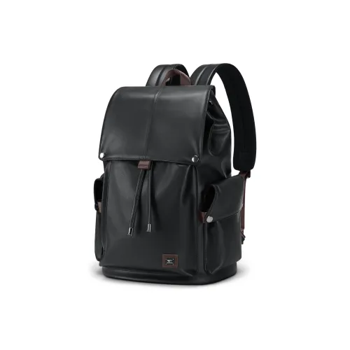 SEPTWOLVES PVC Polyvinyl Chloride Computer Backpack Business Large Capacity Backpack QPL Regular Unisex Black