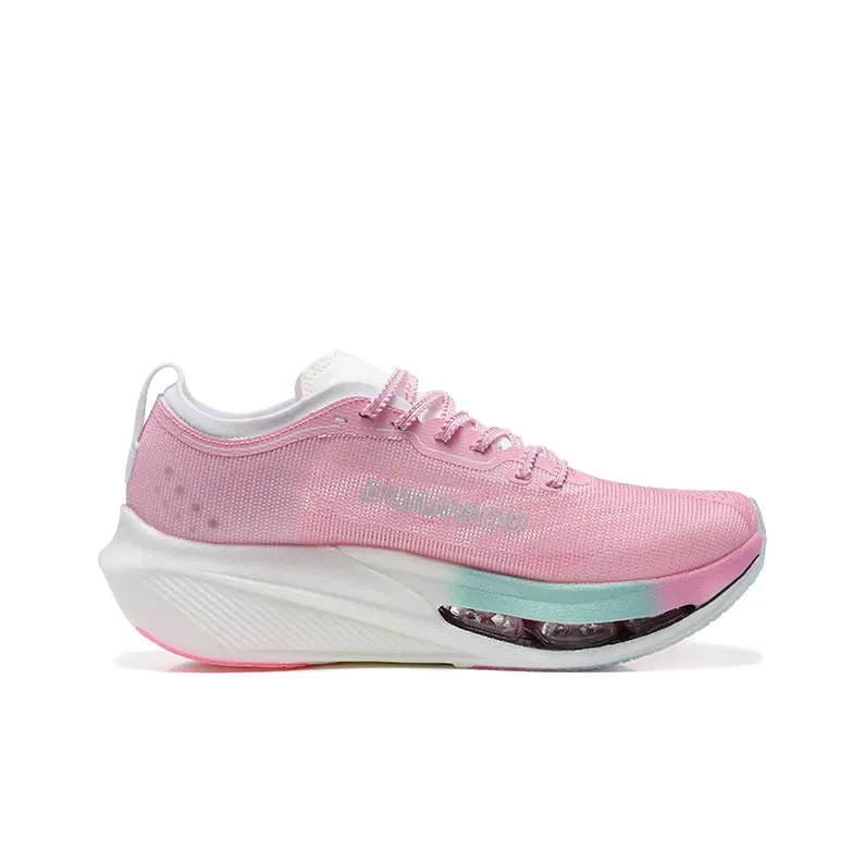 DUANGOU Running Shoes Unisex Low Top White Pink/Glow In The Dark-4