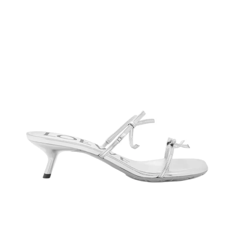 LOEWE Petal Slide Slippers 4.5cm Women's Silver-1