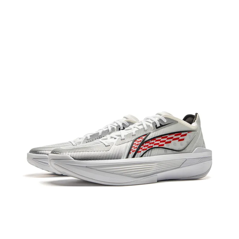 LiNing Ultra Light Cushioning, Slip Resistant, Abrasion Resistant, Rebound Grip Low Top Basketball Shoes Men's White-2