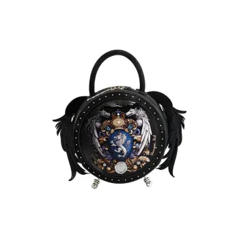 Anthracene Cow Leather Shoulder Bag, Handbag Small Size Women's Multicolor