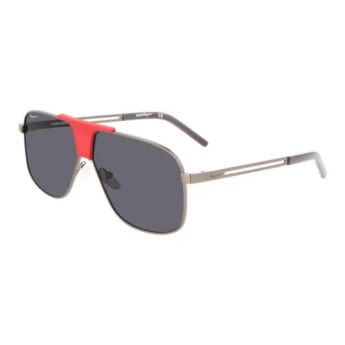 FERRAGAMO Metal Aviator Sunglasses Men's Gray