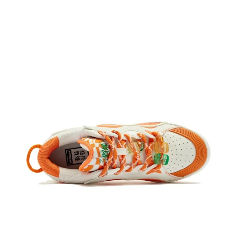 QIAODAN Egg Shoes Cushioning Wear Resistant Low Top Skateboard Shoes Men's Lime Ivory-2