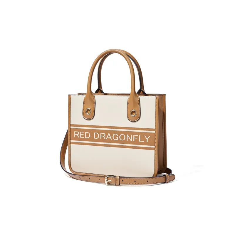 RED DRAGONFLY Split Cow Leather With Microfiber Synthetic Leather Handbag Unisex Brown-1