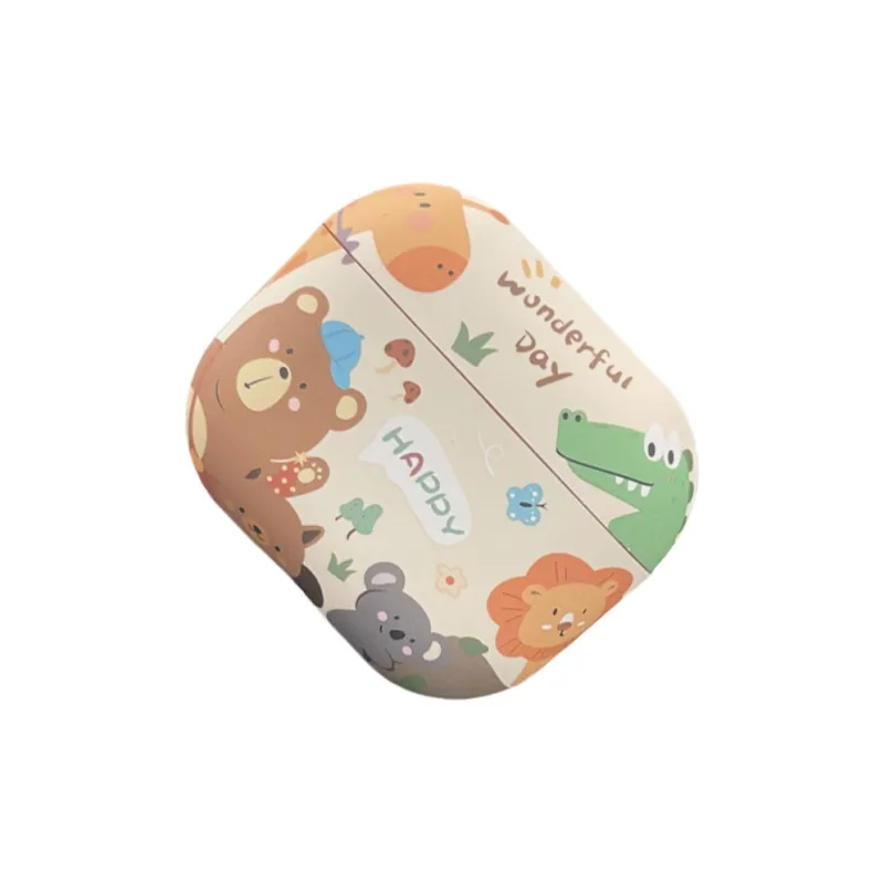 Baohuguang Compatibility With AirPods 1/4/pro 2 TPU Cartoon Cute Water Zoo 3D Effect Matte Headphone Cases-1