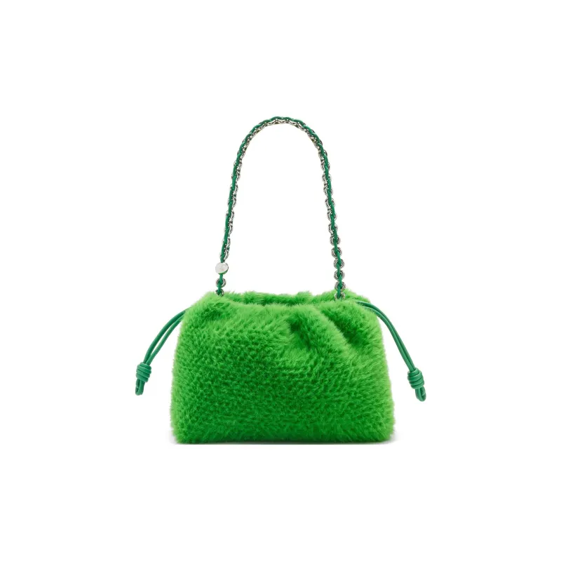 LOEWE Flamenco Fabric Portable Crossbody Bag Shoulder Bag Medium Size Women's Tropical Green-1