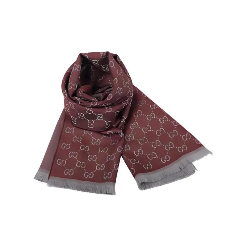 GUCCI Knit Scarves Unisex Dark Red-0