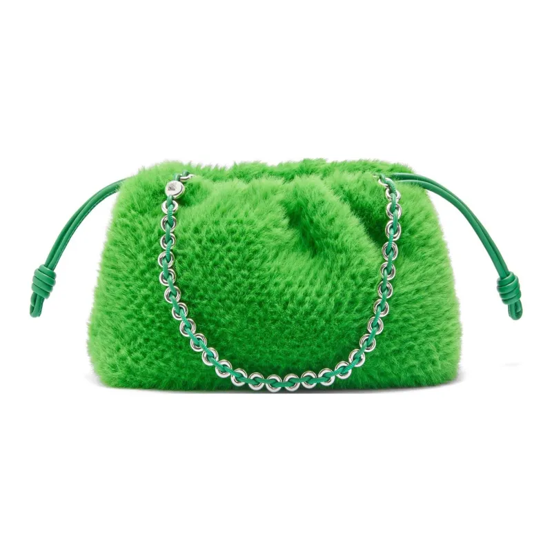 LOEWE Flamenco Fabric Portable Crossbody Bag Shoulder Bag Medium Size Women's Tropical Green-0