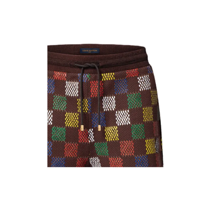 LOUIS VUITTON Jacquard Damier Cotton Jersey Shorts-3