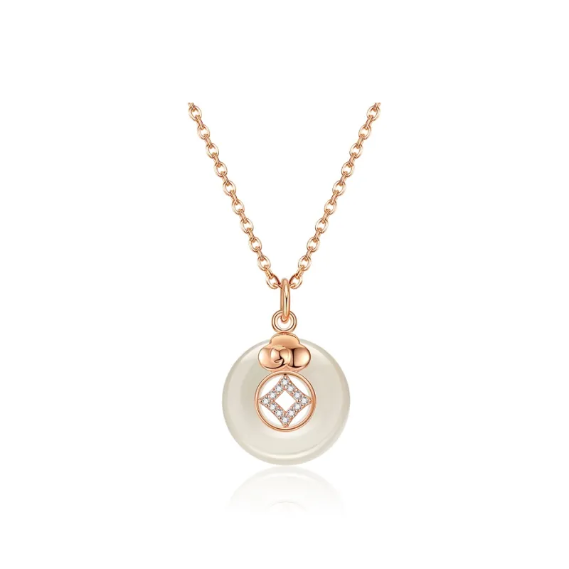 CHINA GOLD Chalcedony Jade Necklaces Women's-6